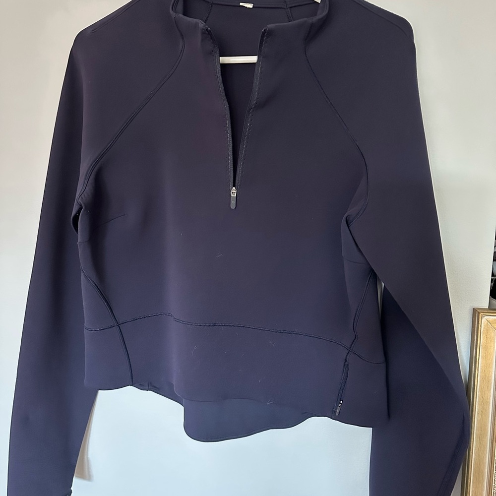 Lululemon Athletica kicking asphalt Navy Half-Zip - Picture 3 of 6